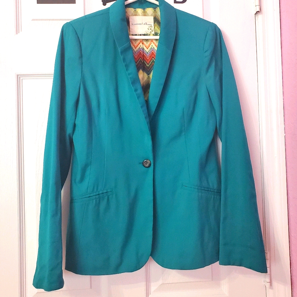 Teal Button Blazer Jacket